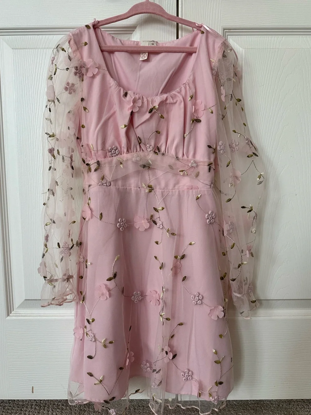 4 Clover - Pink Floral Embroidered Dress